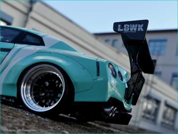 1:18 Nissan GTR35 2.0 LB Work - Mintgreen - Echtalu-PVC-Felgen in OVP